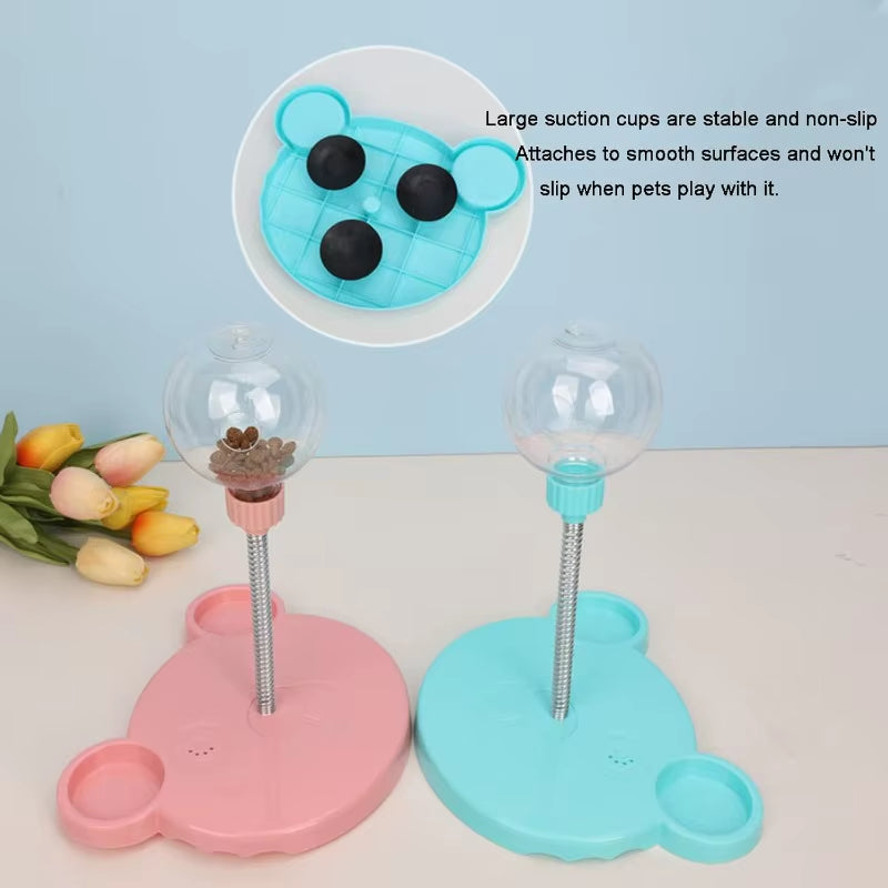 Wobbly Pet Treat Toy，Pet Interactive Dispenser with Spring，Leaking Treats Ball Pet Feeder Toy,Pet Toy Treat Dispens