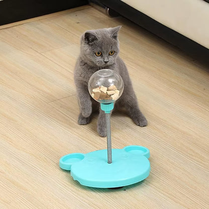 Wobbly Pet Treat Toy，Pet Interactive Dispenser with Spring，Leaking Treats Ball Pet Feeder Toy,Pet Toy Treat Dispens