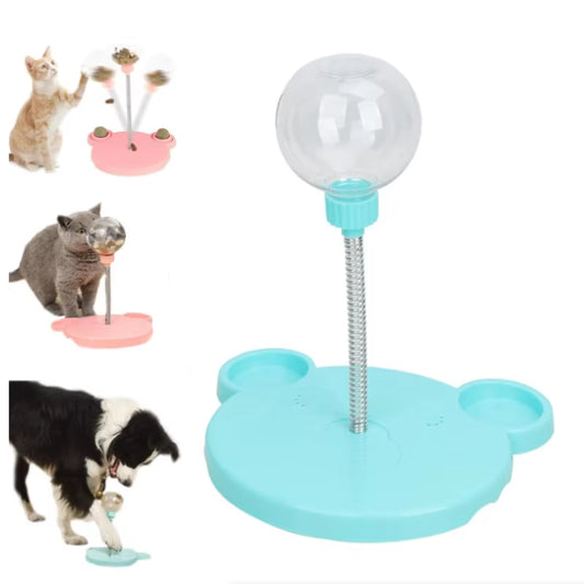 Wobbly Pet Treat Toy，Pet Interactive Dispenser with Spring，Leaking Treats Ball Pet Feeder Toy,Pet Toy Treat Dispens