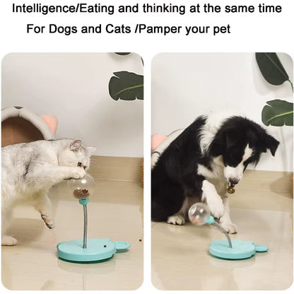Wobbly Pet Treat Toy，Pet Interactive Dispenser with Spring，Leaking Treats Ball Pet Feeder Toy,Pet Toy Treat Dispens
